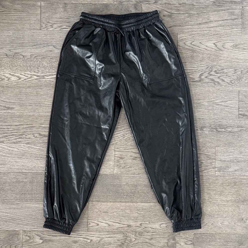🌼ANNA & AVA🌼 Black Faux Leather Joggers